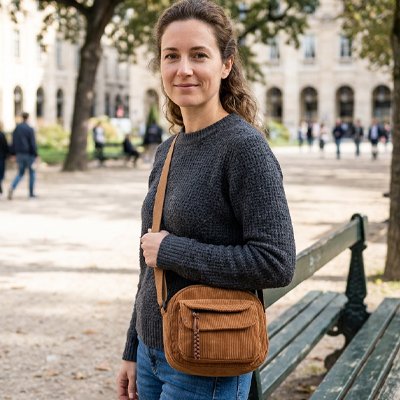 Sac bandoulière femme brun