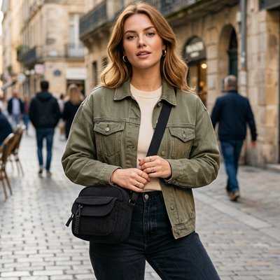 Sac bandoulière femme  noir