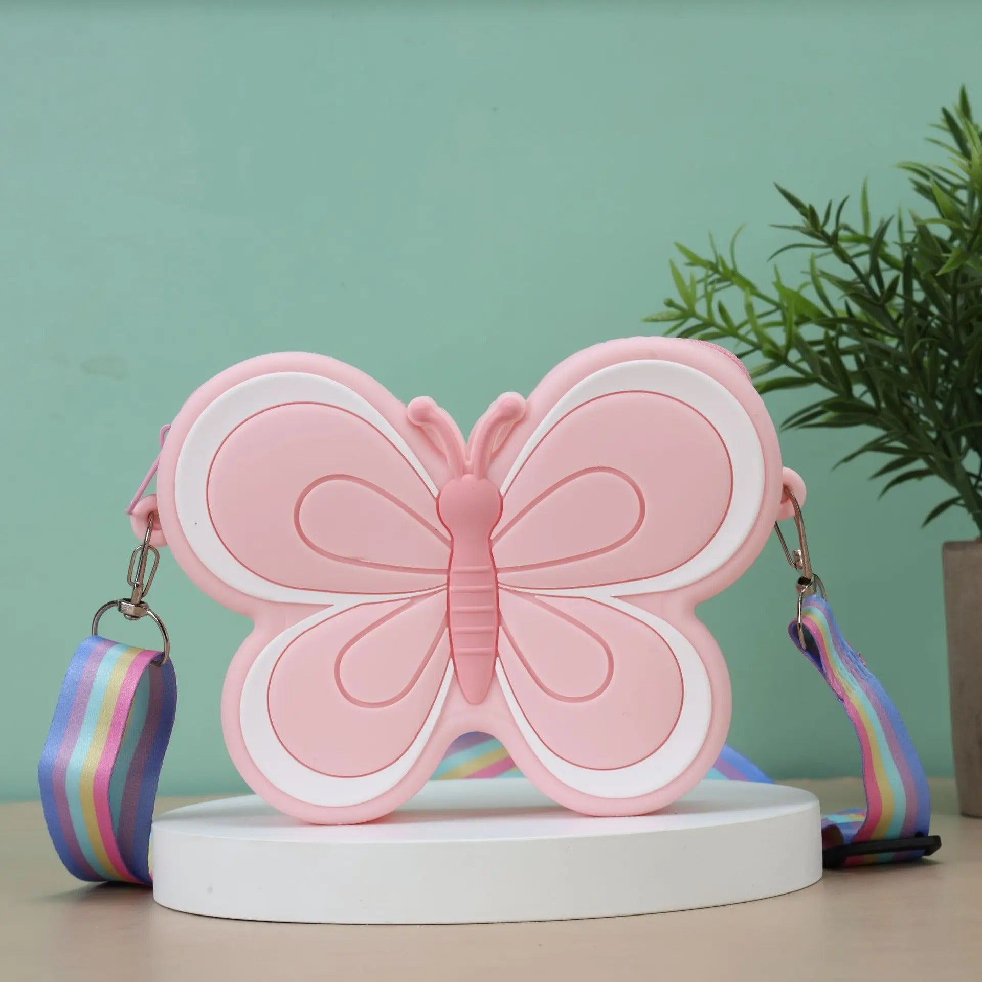 CWPFVQA Sac à Bandoulière en Paille Papillon avec Lunettes de Soleil en Forme de Fleur, Mini Sac pour Enfants, Porte-objets