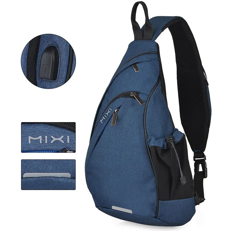 sac bandoulière homme crossbody bleu usb
