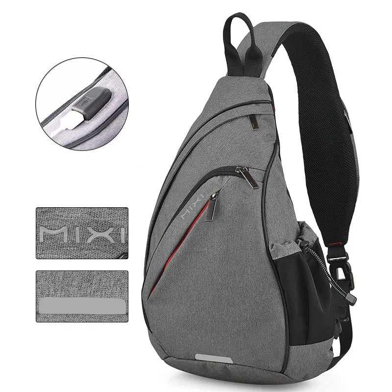 sac bandoulière homme crossbody gris usb