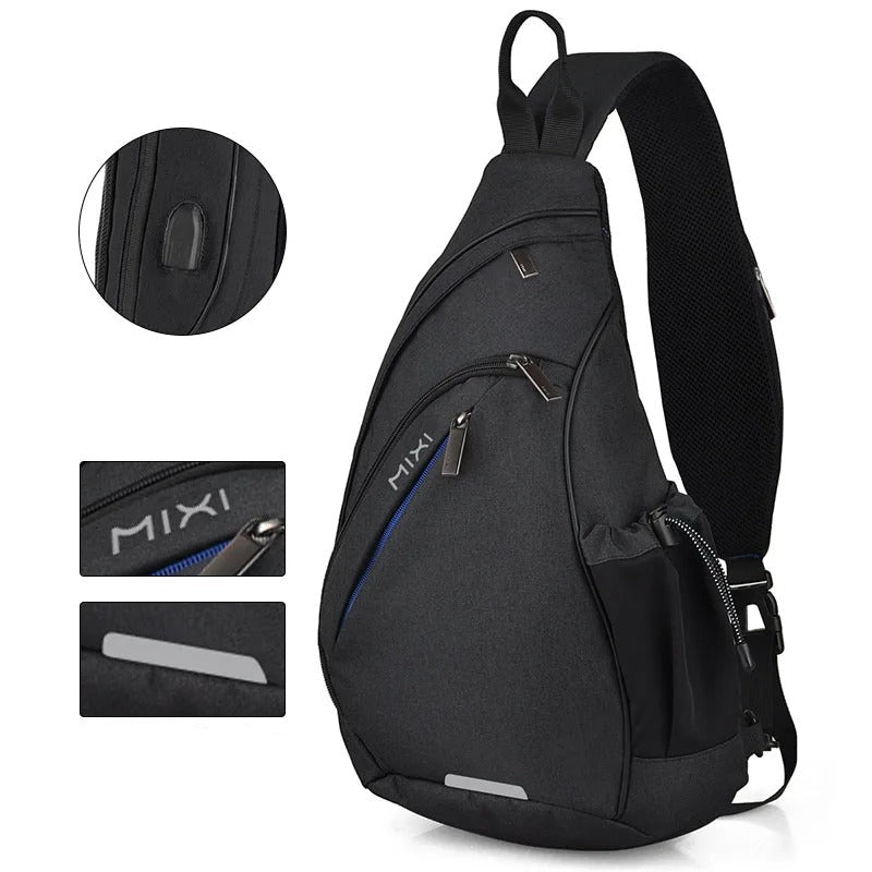 sac bandoulière homme crossbody noir usb