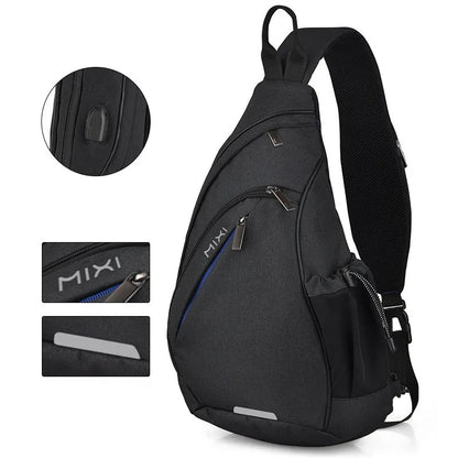 sac bandoulière homme crossbody noir usb