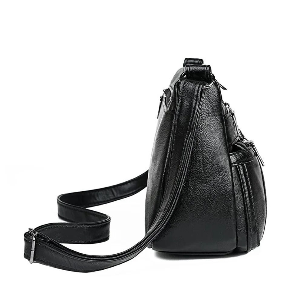 Sac Besace Femme Cuir PU 'Flora' - Bandoulière Épaule Chic Et Pratique Avec Soufflet Extensible
