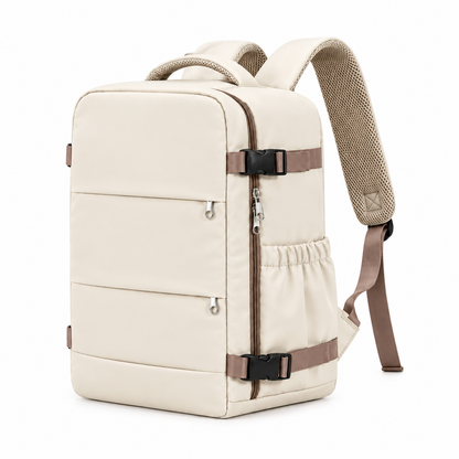 Sac cabine compression nomade beige vu de trois quarts