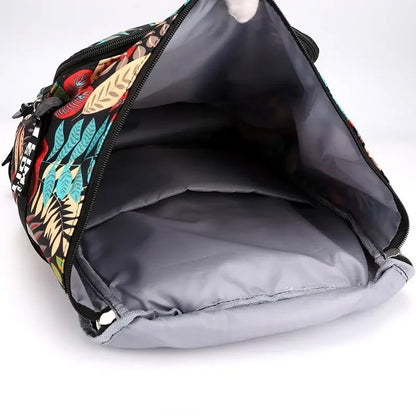 sac convertible en sac à dos motif floral ouvert