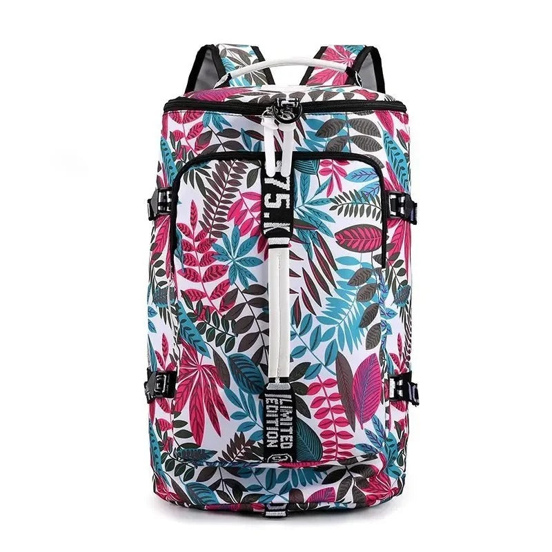 sac convertible en sac à dos motif floral rose