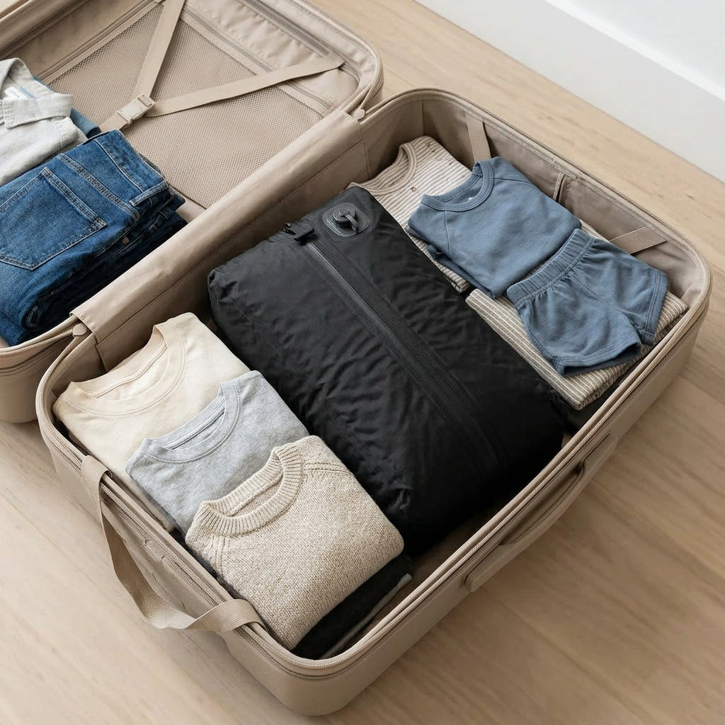 sac de compressions électriques dans une valise