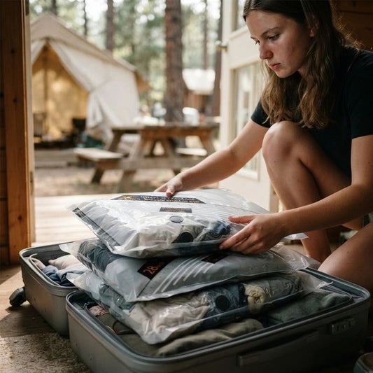 sac de compression sous vide avec pompe voyage