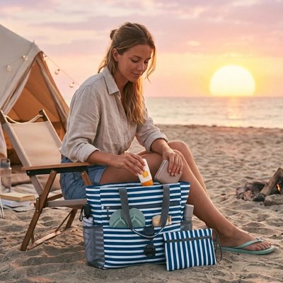 Sac de plage bleu