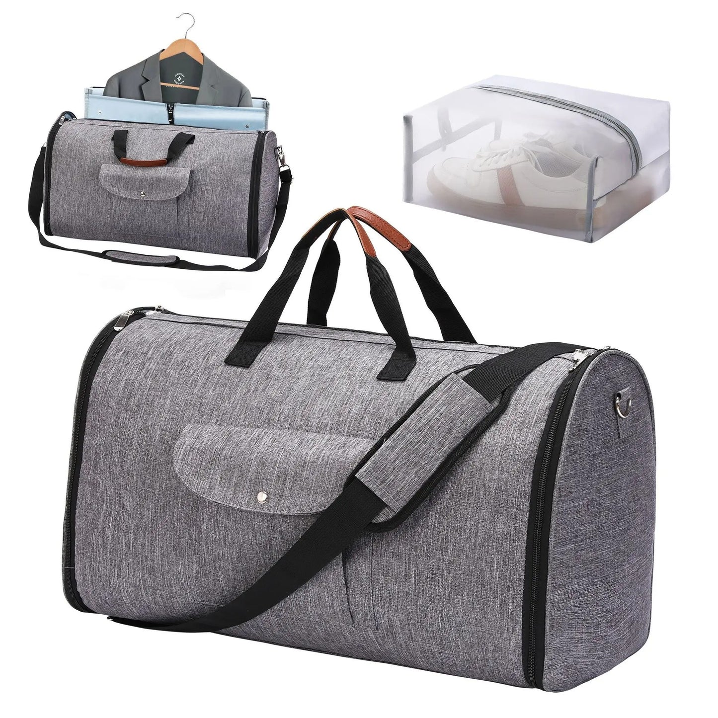 sac de voyage convertible costume grise