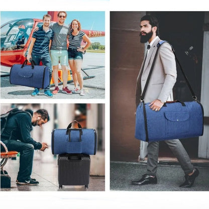 differentes scenes avec sac de voyage convertible costume