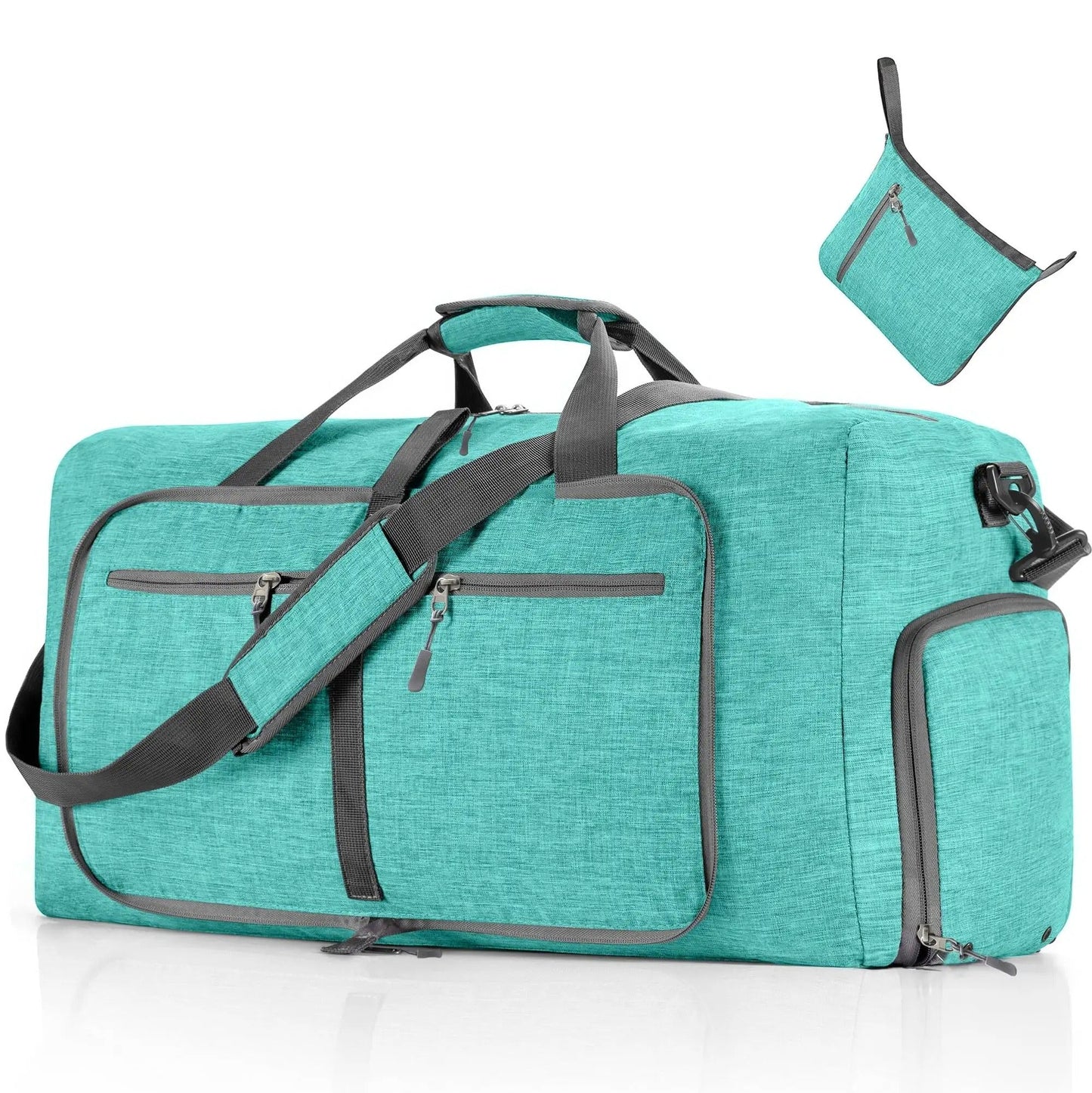 sac de voyage pliable grande capacité 65L bleu clair