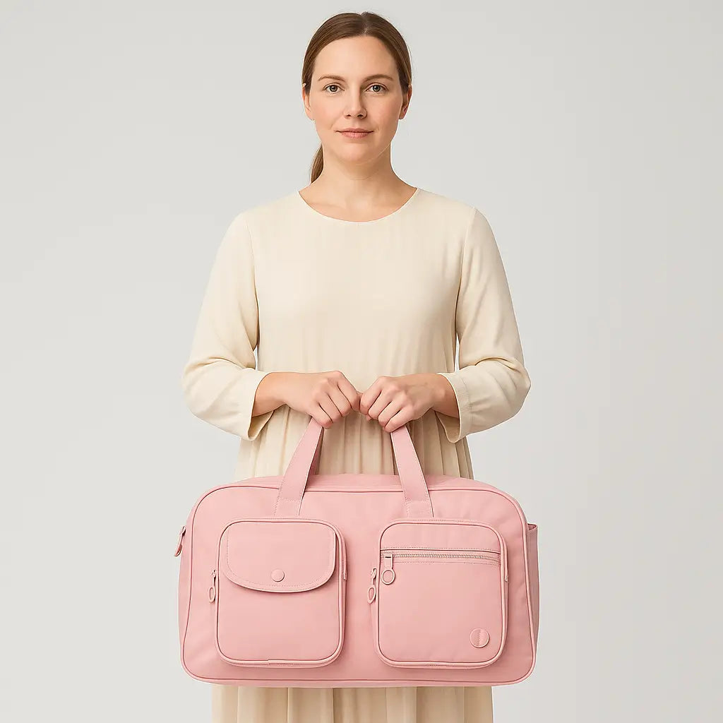sac de voyage weekend femme extensible rose léger et pratique