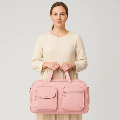 sac de voyage weekend femme extensible rose léger et pratique