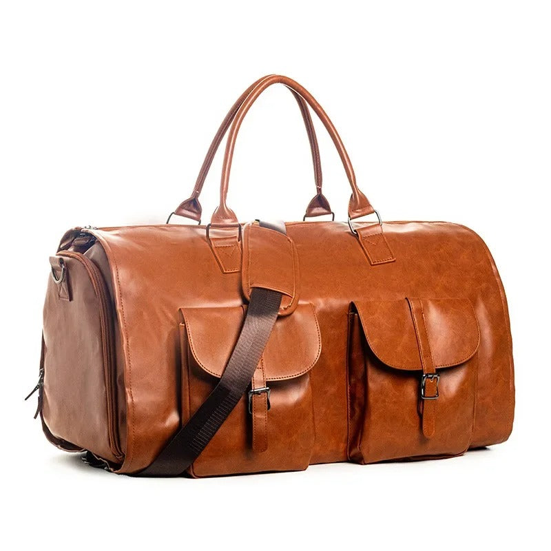 sac voyage convertible cuir maron