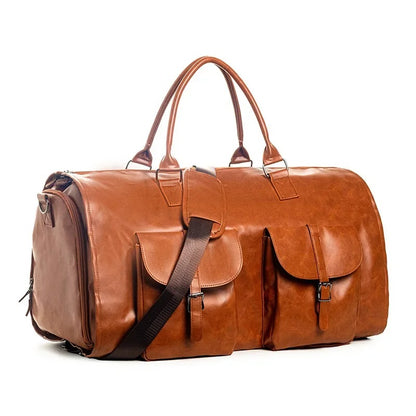 sac voyage convertible cuir maron