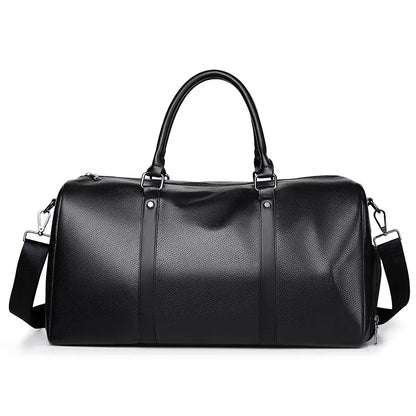 sac week end cuir retro pratique noir
