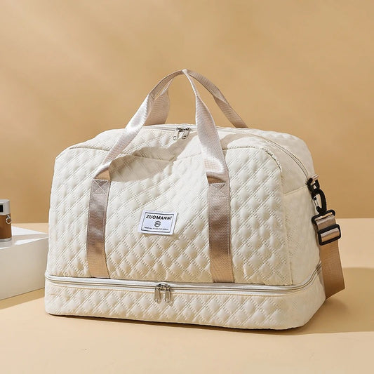 sac weekend femme léger beige à la mode