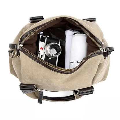 interieur sac week end pour homme en toile vintage