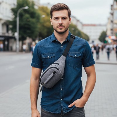 Sacoche banane homme​  gris